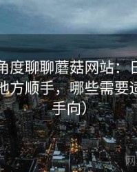 从用户角度聊聊蘑菇网站：日常使用中哪些地方顺手，哪些需要适应（新手向）