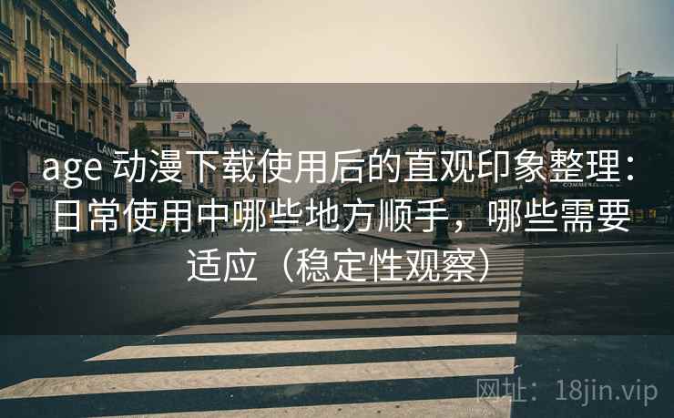 age 动漫下载使用后的直观印象整理：日常使用中哪些地方顺手，哪些需要适应（稳定性观察）