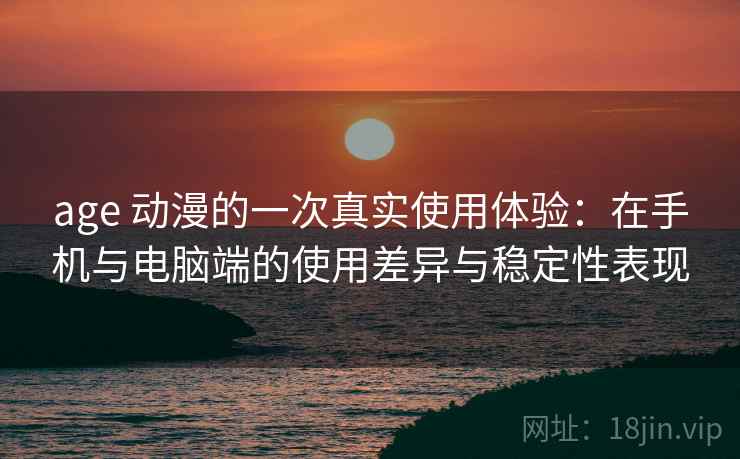 age 动漫的一次真实使用体验：在手机与电脑端的使用差异与稳定性表现