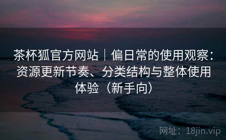 茶杯狐官方网站｜偏日常的使用观察：资源更新节奏、分类结构与整体使用体验（新手向）