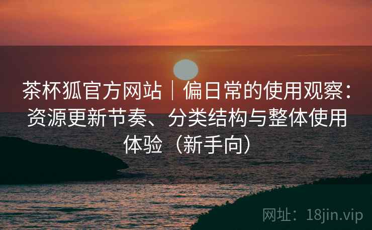 茶杯狐官方网站｜偏日常的使用观察：资源更新节奏、分类结构与整体使用体验（新手向）